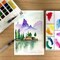 Zieler® Premium 24 Half Pan Watercolor set with Detachable Pallet and 2 x Watercolor Brushes